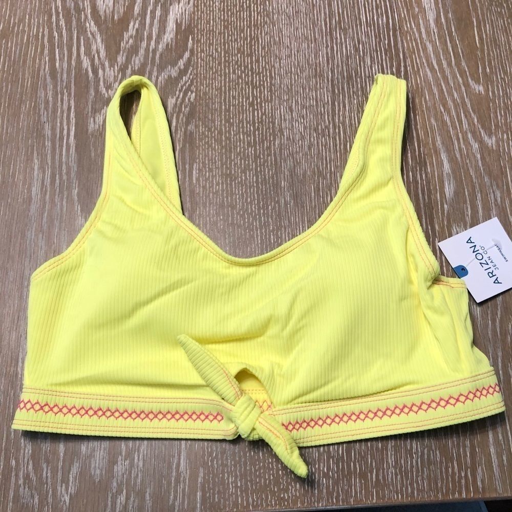 Arizona NWT neon yellow & pink pullover swim top M